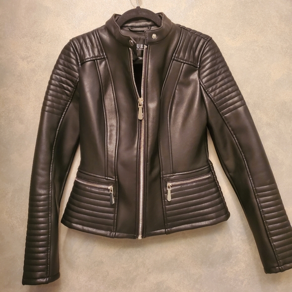 BNWOT Guess Faux Leather Jacket - Picture 3 of 4